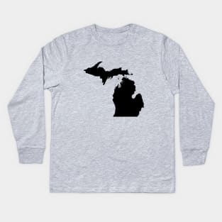 Michigan Black Kids Long Sleeve T-Shirt